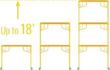 A graphic showing these units stacked two and three high.